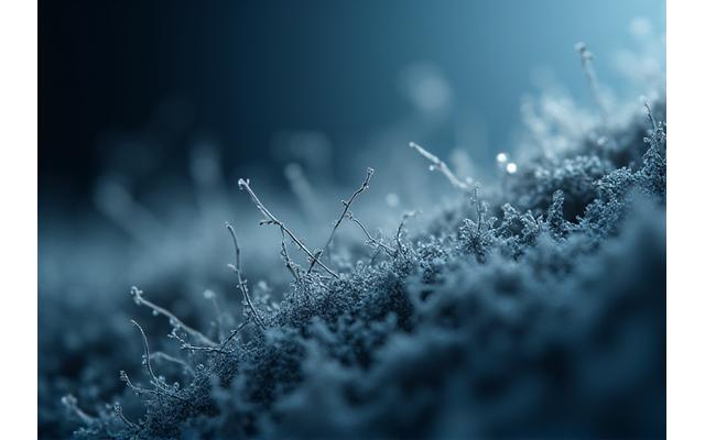 현미경으로 확대된 알레르기 유발 물질인 동물의 비듬과 먼지