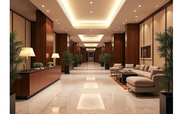 리모델링이 완료된 호텔 로비의 고급스러운 모습