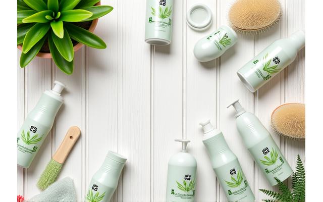 친환경 세제와 식물을 함께 보여주는 이미지