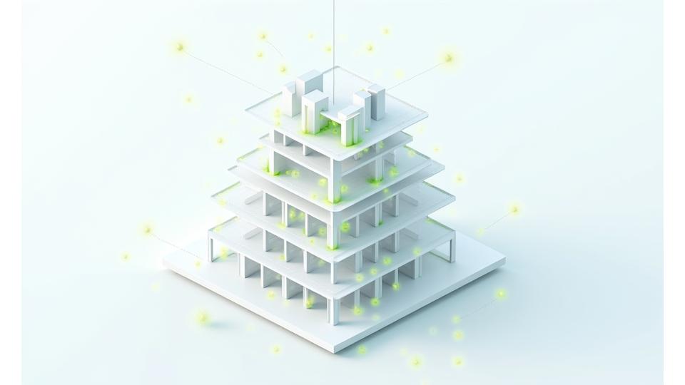 빌딩 평면도에 IoT 센서 위치가 표시된 이미지