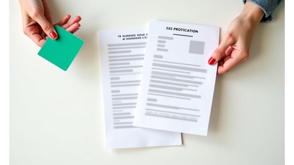 손으로 환불 영수증과 신용카드를 들고 있는 모습